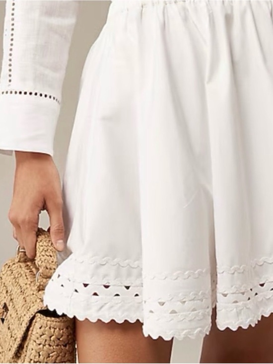 J. Crew Dresses & Skirts - J. Crew Mini skirt with rickrack trim in cotton poplin White L
